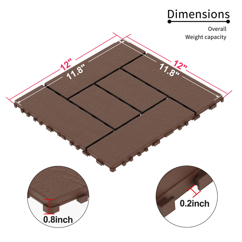 Patio Diy Module Interlocking Decking Tiles Floor, Outdoor And Indoor, Easy And Quick Installation