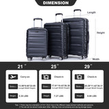 3 Piece Luggage Sets Lightweight & Durable Expandable Suitcase With Two Hooks