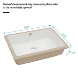 Modern Ceramic Rectangular Undermount Bathroom Sink With Overflow