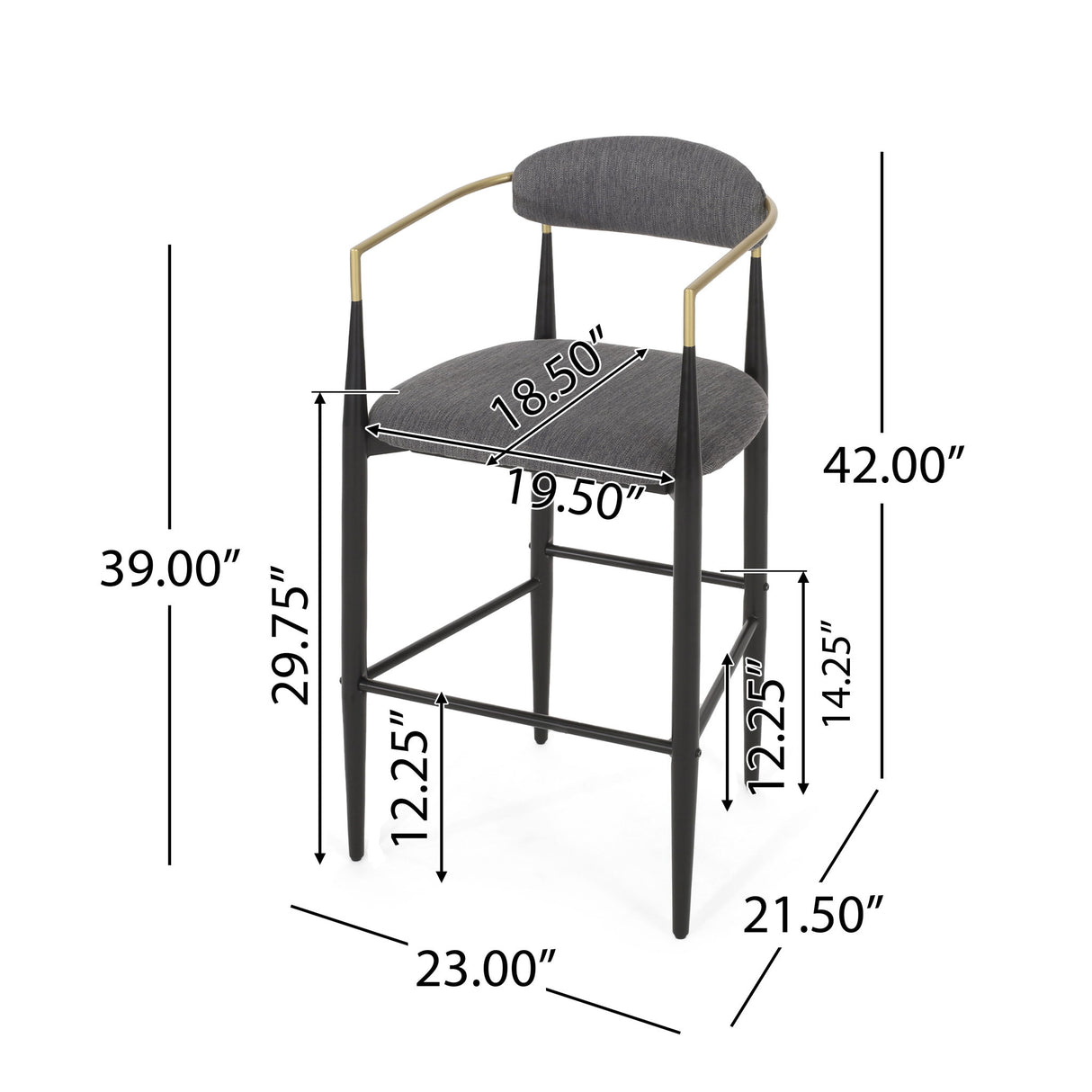 Counter Height Upholstered Barstools (Set of 2)
