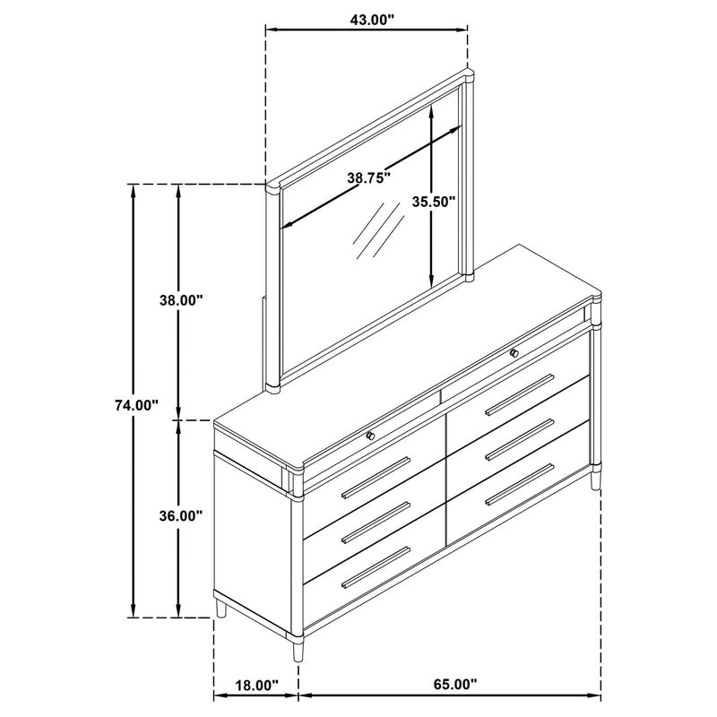 Robinson - 8 Drawer Dresser With Mirror - White