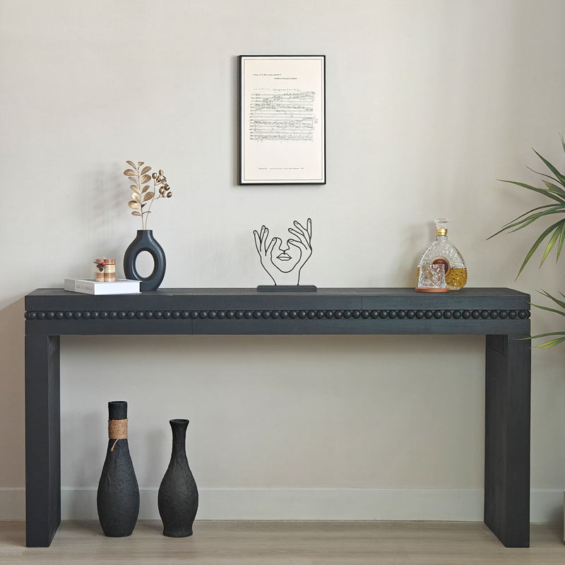Modern Rustic Wood Table, Rectangular Living Room Center Table With Floating Top Design