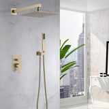 12" Ceiling Mount Shower System With Rain Mixer And Handheld Shower