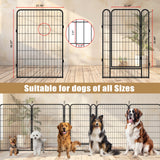Heavy Duty Metal Playpen With Door, Dog Fence Pet Exercise Pen For Outdoor, Indoor