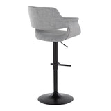 Vintage Flair - Mid Century Modern Adjustable Barstool With Straight T Footrest (Set of 2)