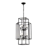 8 Light Lantern Chandelier Lighting, Entryway Chandeliers For High Ceilings, Chandeliers For Dining Room, Foyer, Entry, Staircase, Hallway, Height Adjustable (E12 Bulbs Not Included)