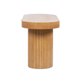 Jesse - Single Drawer Fluted Oval Console Desk - Honey Brown