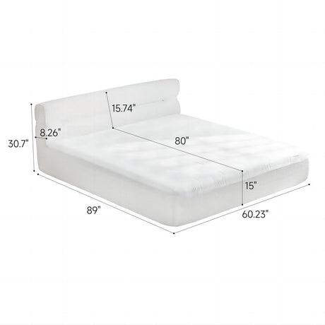 Queen Mattress & Bed Frame With Cool , Innovative All In One, Pressure Relief, Motion Isolation - White
