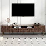 Mid Century TV Stand With 2 Drawers, Media Console Table For Tvs Up To 85'', Entertainment Center With Storage For Living Room - Dark Brown
