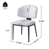 7 Pieces Contemporary Dining Set With Faux Leather Chairs