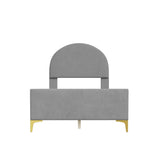Upholstered Platform Bed With Classic Semi-Circle Shaped Headboard