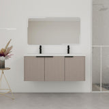 Contemporary Wall Mounted Bathroom Vanity With Resin Double Sink