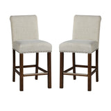Upholstered Counter Stool With Nailhead Trim (Set of 2)