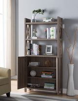 Crosshatch Display, Home Storage Cabinet With Two Top Shelves, Two Door Cabinet