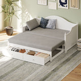 Daybed With Extended Pop Up Trundle And Storage Drawers