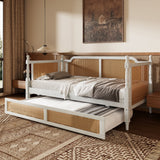 Traditional Style Rattan Daybed, No Box Spring Needed