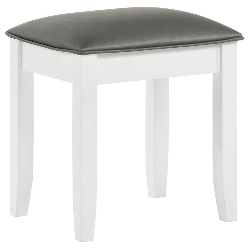 Vanity Stool With Padded Seat - Gray
