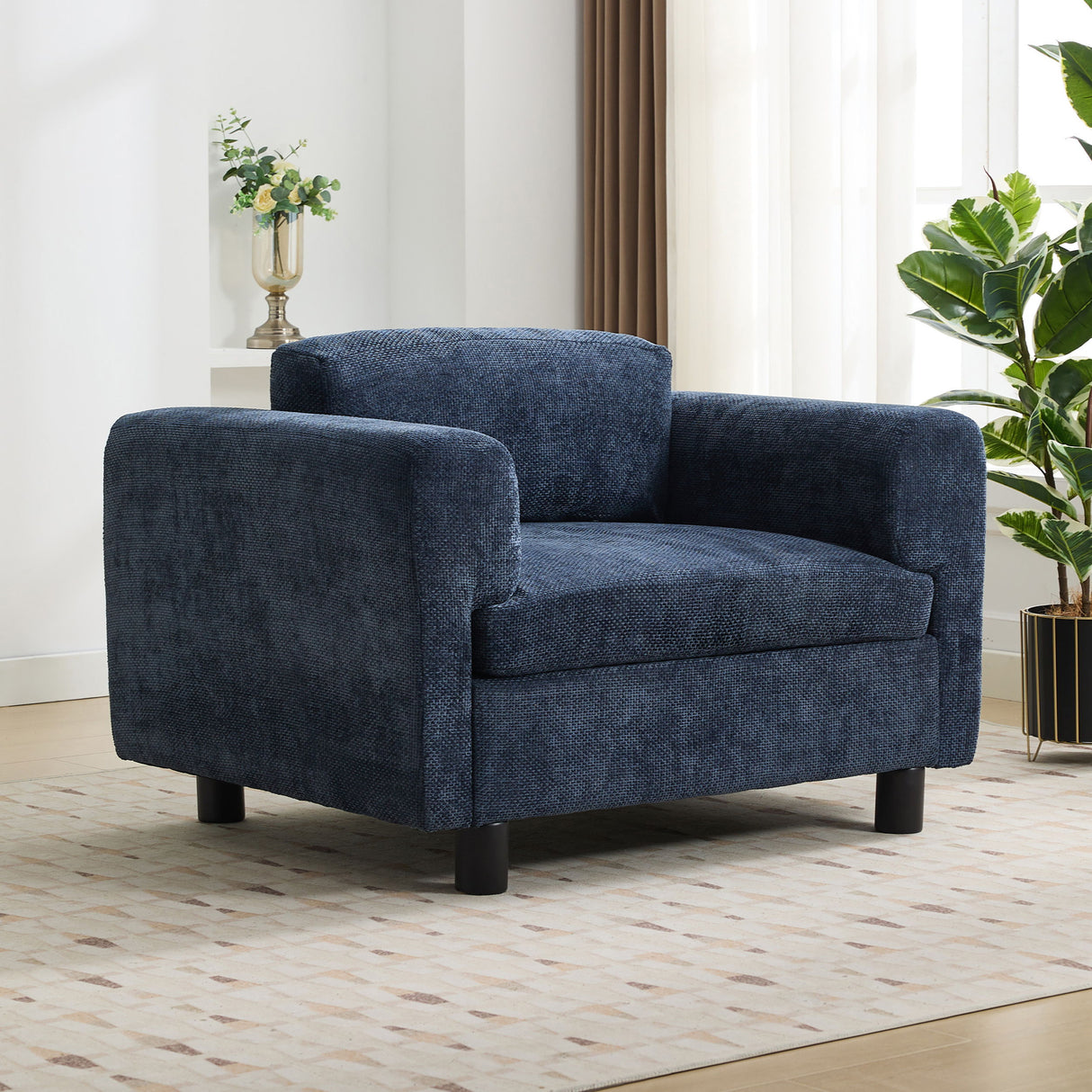Modern Oversized Armchair Comfy Accent Chair Single Sofa For Living Room