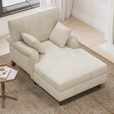 Oversized Chaise Lounger Modern Style Sofa Couch, With Pillows, Charge Station & Cup Holders
