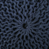 Bordeaux - Knitted Cotton Round Pouf Ottoman, Floor Cushion