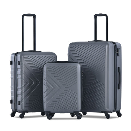 3 Piece Luggage Sets Lightweight Suitcase With Two Hooks, Spinner Wheels, Tsa Lock, Durable Hard Shell