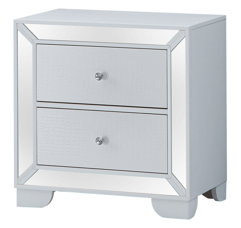 Contemporary Nightstand - Silver Champagne - Particle Board