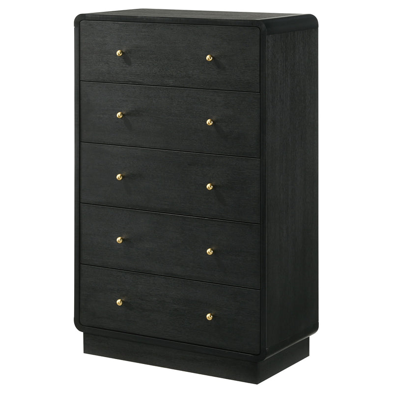 Burton - 5 Drawer Chest Of Drawers - Black