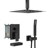 Shower System With Waterfall Tub Spout And 12" Ceiling Mount Square Shower Head - Oil-Rubbed Bronze