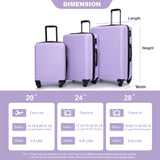 3 Piece Luggage Sets Lightweight Suitcase With Two Hooks, Spinner Wheels, Tsa Lock