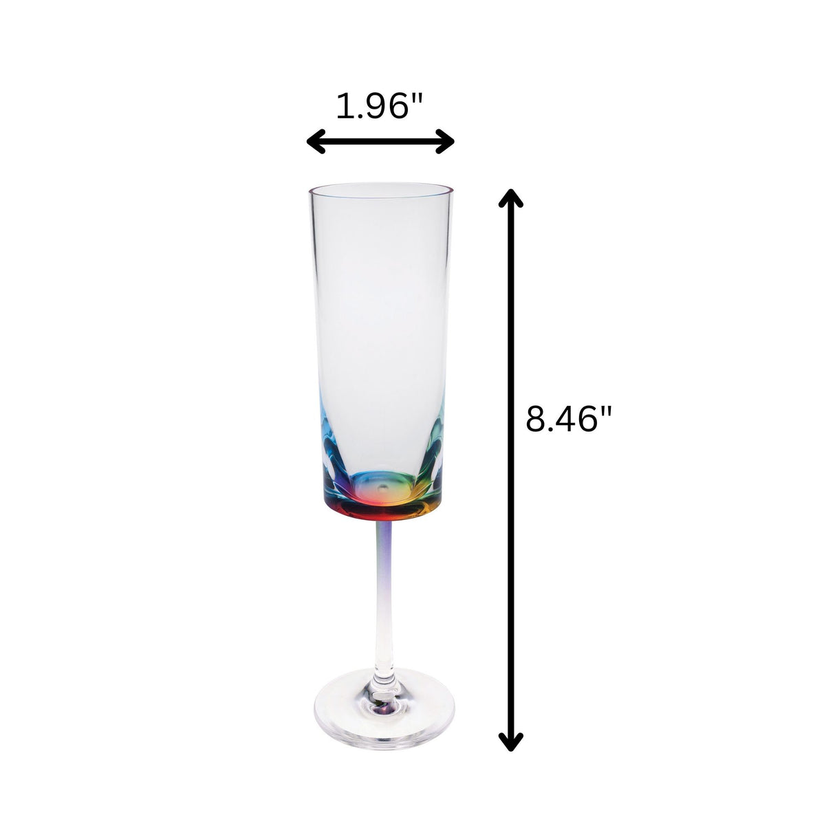 Halo - Oval Unbreakable Plastic Champagne Flutes Acrylic Wedding Glasses, 4Oz Capacity (Set of 4) - Clear