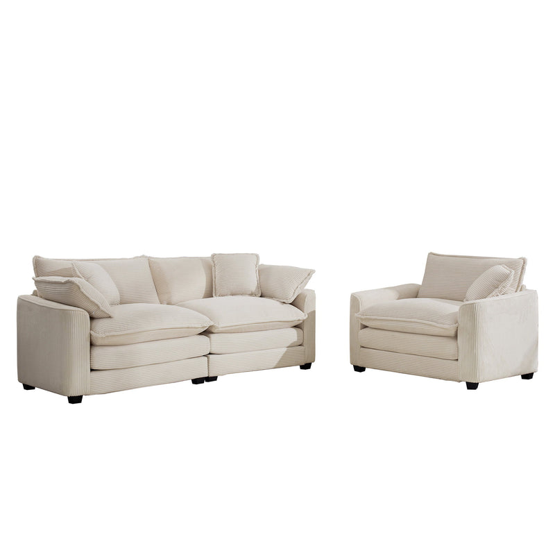 Elegant Oversized Sectional Sofa Set With Deep Seats And Flexible Layout