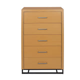 Glimmering Chest With 5 Drawers And Iron Base - Maple / Black