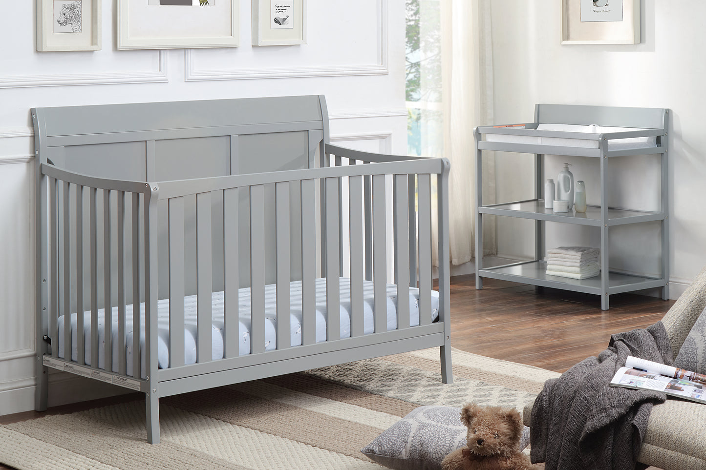 Shailee 4-in-1 Convertible Crib Gray