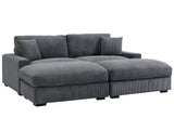 4 Seater Oversized Sectional Sofa With 2 Ottoman And 2 Pillows