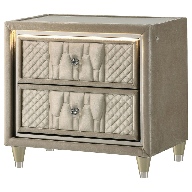 Mika - 2 Drawer LED Nightstand With USB