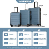 3 Piece Luggage Sets Lightweight Suitcase With Two Hooks, Spinner Wheels, Tsa Lock