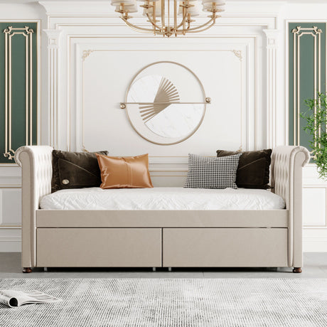 Upholstered Daybed, Wood Slat Support