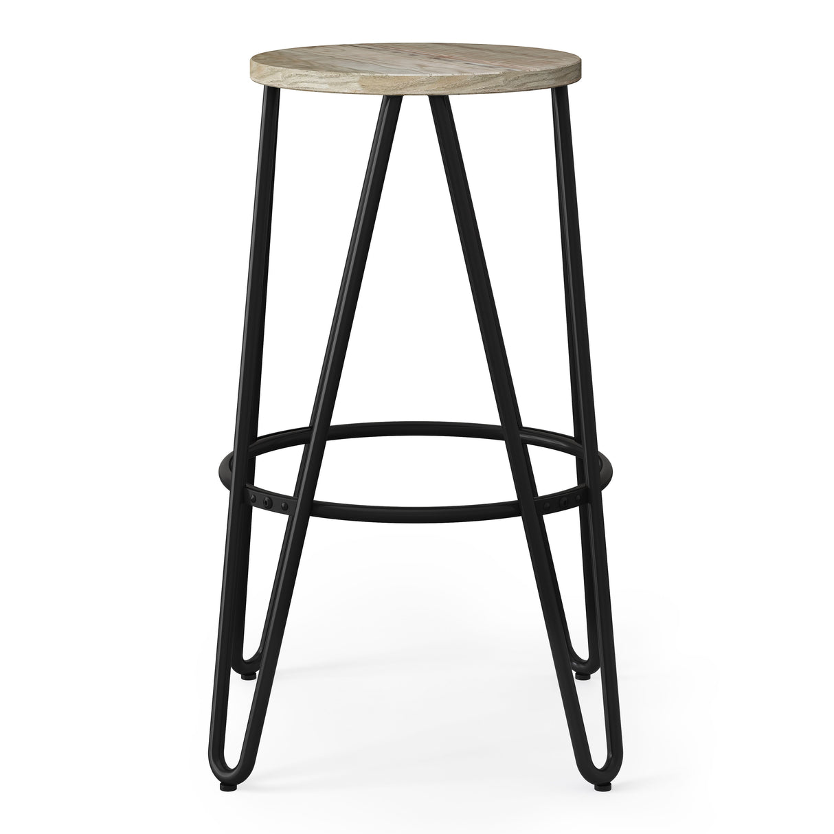 Simeon - Multifunctional Metal Stool With Wood Seat