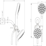 Multi Function Dual Shower Head 4.7" Rain Showerhead & 8 Function Hand Shower System - Brushed Nickel