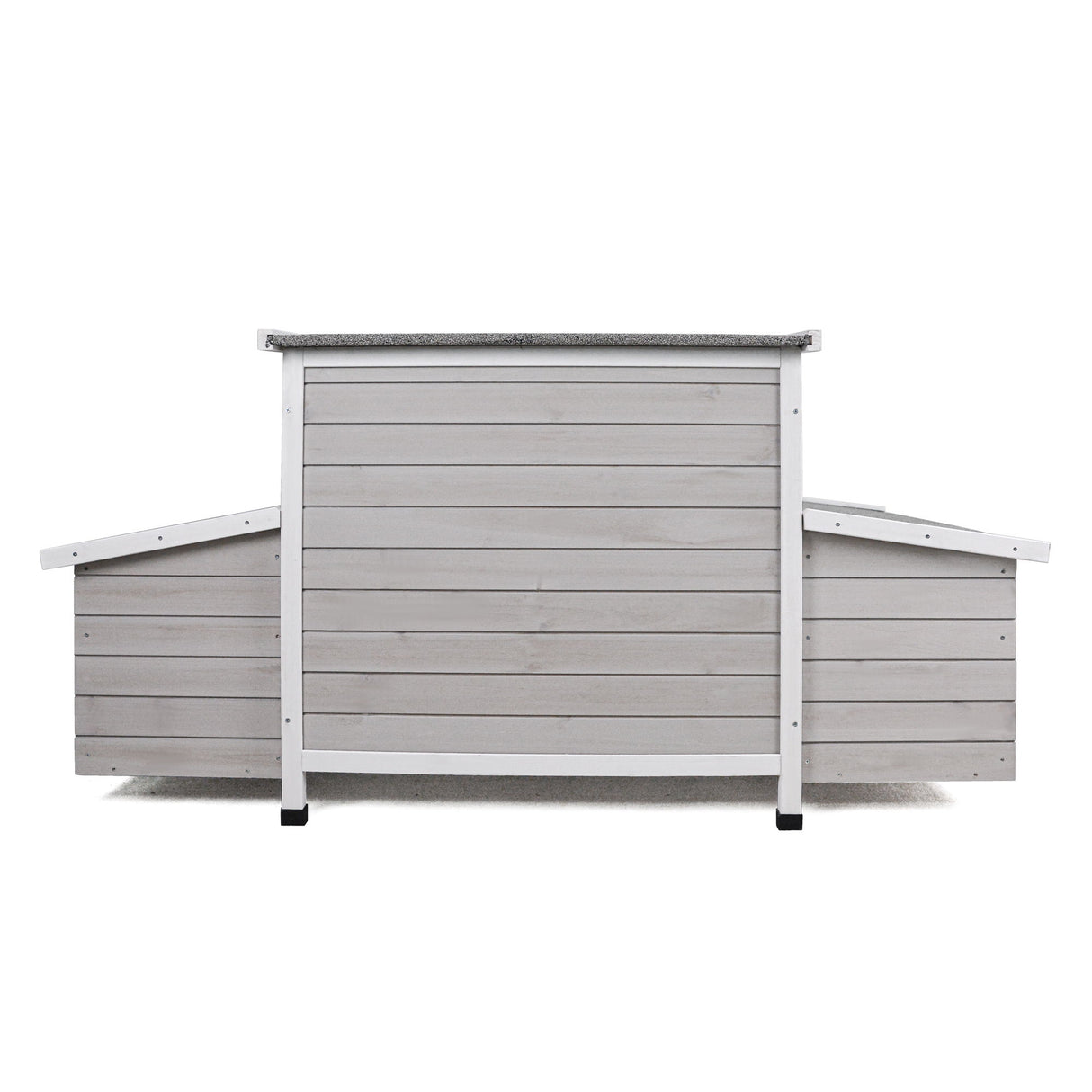 Large Chicken Coop Outdoor Hen House With 2 Sides Nesting Boxes - Gray / White Matte