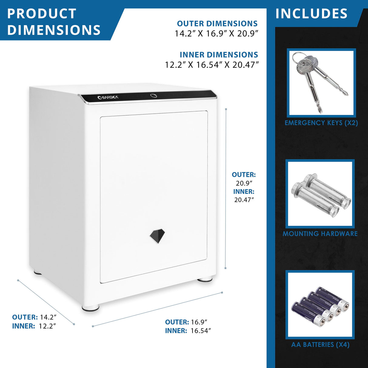 Diamond Touchscreen Biometric Keypad Security Safe