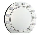 Farai - Glam Mirrored Faux Crystal Diamonds Wall Decor Mirror - Silver