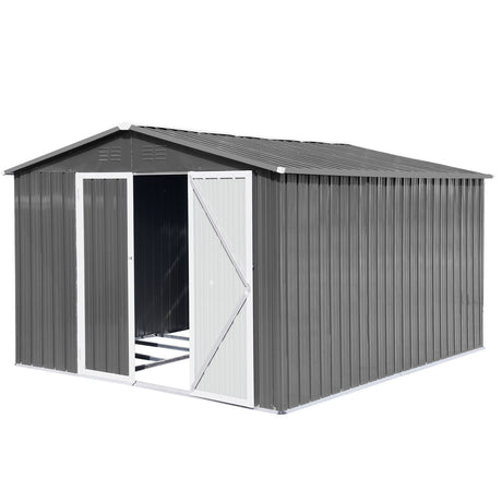 10' x 8' Garden Sheds Outdoor Storage Sheds - Gray