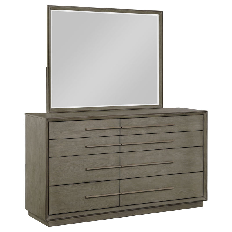 Prescott - 8 Drawer Dresser With Mirror - Brown