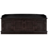 Storage Bench With 4 Doors And Adjustable Shelves, Shoe Bench With Removable Cushion For Living Room, Entryway