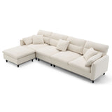 Modern Convertible Sectional Sofa L Shaped Reversible Couch Set With Free Pillows 5 Seat Cloud With Ottoman