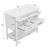 Bathroom Vanity With Ceramic Sink, Tip Out Tray & 2 Full Extension Drawers
