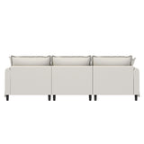 3 Seat Sofa Module For Modular Sectional Wide Seat Cloud Couch With Throw Pillows Upholstered