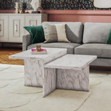 Brielle - 2 Tiered Coffee Table - White Marble