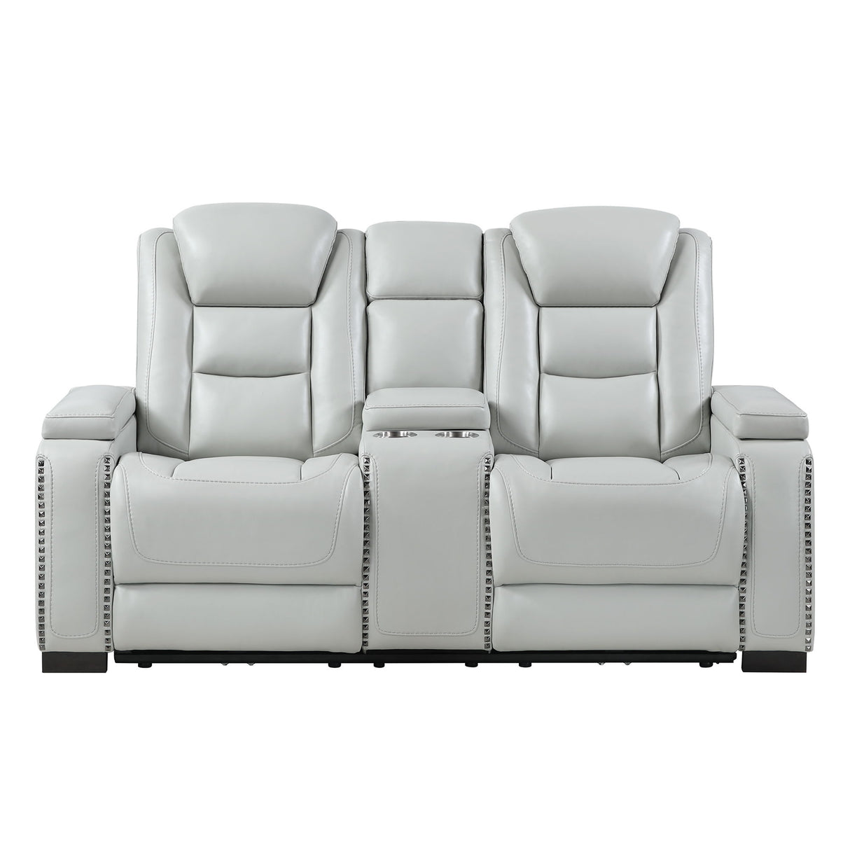 Reclining Power Set, USB, LED, Bookshelf Arms, And Drop Down Table